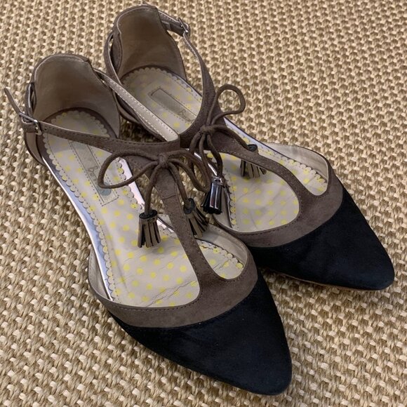 Boden T-strap suede flats with tassels - Picture 2 of 6